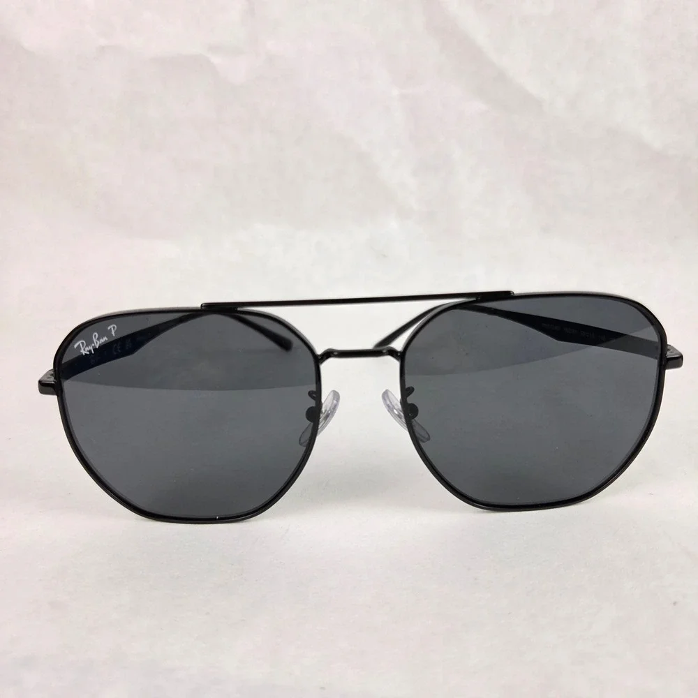 Ray-Ban RB3724D Black Polarized Aviator Sunglasses 59-18 Unisex Large Frame